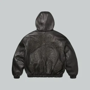 Supreme-Studded-Hooded-Black-Leather-Jacket.