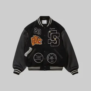 Supreme Tiger Black Varsity Jacket