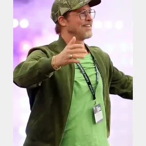 Brad-Pitt-NASCAR-Cup-Series-2026-Green-Bomber-Jacket