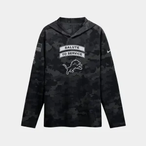 Detroit Lions 2026 Salute to Service Hooded Long Sleeve Shirt