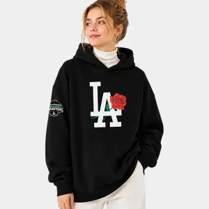 Dodgers-2026-Date-Night-Rose-Black-Pullover-Hoodie