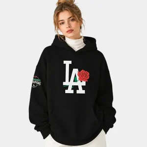 2026-Dodgers-Date-Night-Rose-Black-Pullover-Hoodie.