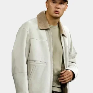 Erling-Haaland-Manchester-City-vs-Norwich-White-Corduroy-Jacket