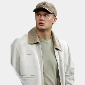 Erling-Haaland-City-vs-Norwich-Corduroy-Shearling-Collar-Jacket.