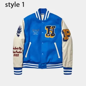 Heron Preston Blue Varsity Jacket