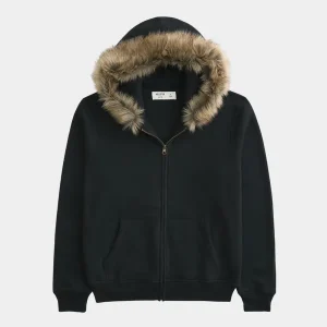 Hollister-Fur-Zip-Up-Hoodie-Black.