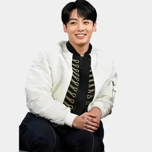 Jungkook-The-Tonight-Show-White-Bomber-Jacket