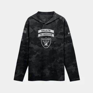 Las Vegas Raiders 2026 Salute to Service Hooded Long Sleeve Shirt