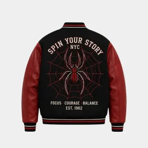 Marvel-Spider-Man-Brand-New-Varsity-Jacket-Red-and-White-Wool-Varsity-Letterman