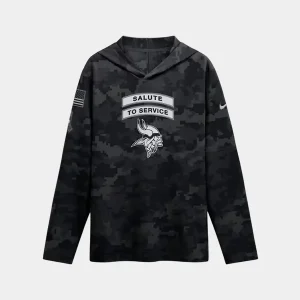 Minnesota Vikings 2026 Salute to Service Hooded Long Sleeve Shirt