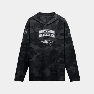 New England Patriots 2026 Salute to Service Hooded Long Sleeve Shirt