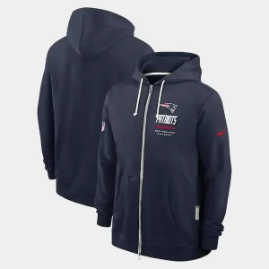 New England Patriots Nike Sideline Quarterback Scramble Full-Zip Hoodie