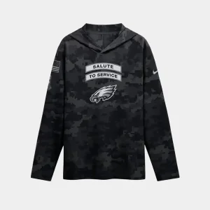 Philadelphia Eagles 2026 Salute to Service Hooded Long Sleeve Shirt