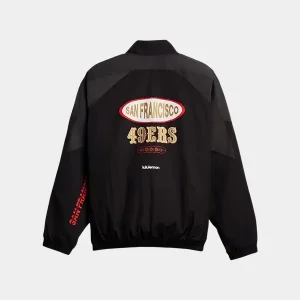 Mens-San-Francisco-49ers-lululemon-Black-Nylon-Oversized-Track-Jacket
