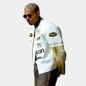 Vanson-Leathers-X-Chris-Brown-White-and-Gold-Jacket.