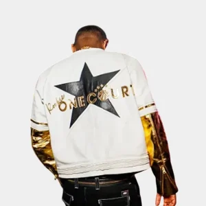 Chris-Brown-RB-Tour-Vanson-Leathers-White-and-Gold-Leather-Racing-Jacket