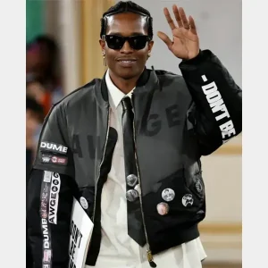 ASAP-Rocky-Paris-Fashion-Week-Show-Black-Bomber-Jacket