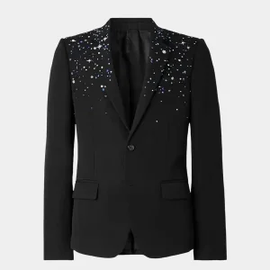 American-Idol-S24-Luke-Bryan-Black-Embellished-Sngle-Button-Blazer.
