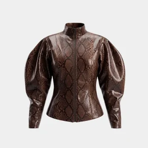 Brittany-Mahomes-Snake-Leather-Print-Jacket.