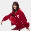 VERDY x ER Heart Red varsity Jacket